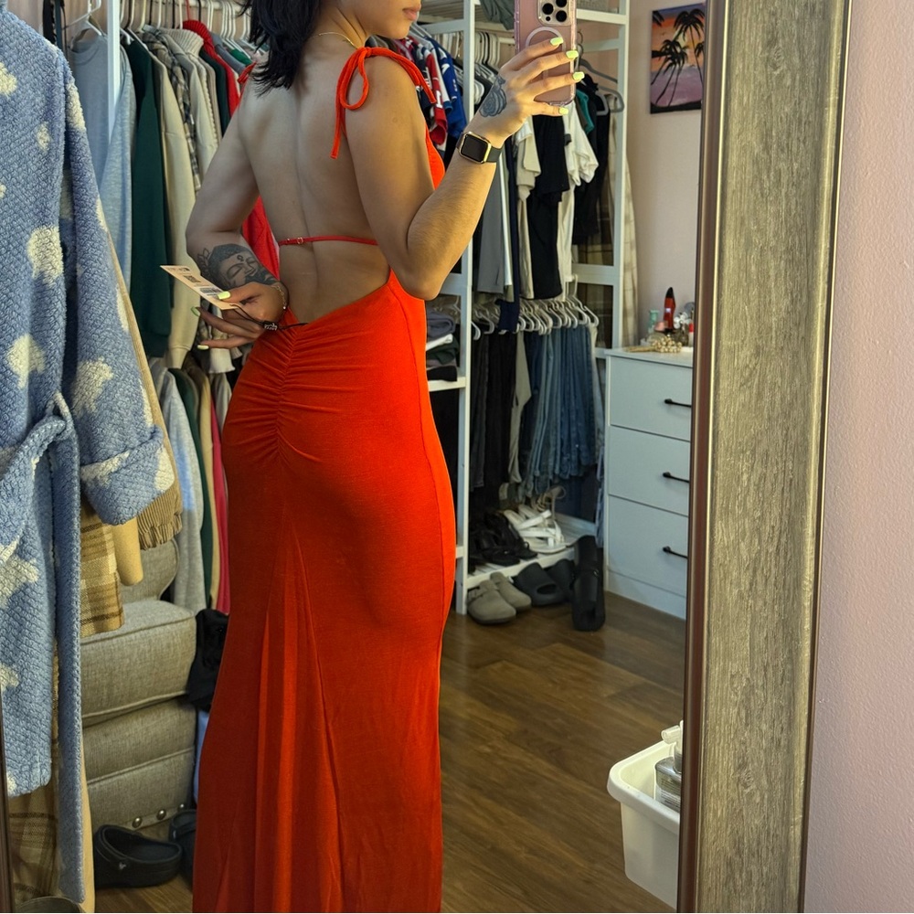 Red One Shoulder Bodycon Dress - Picture 7 of 7